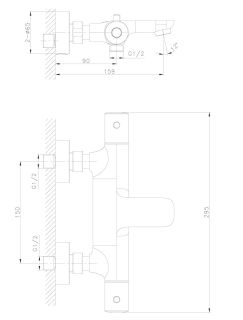 Смеситель для ванны Raiber Graceful RPG-008 с термостатом золото матовое